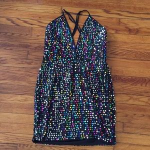 Multicolored sequined dress